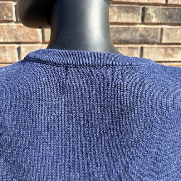 Studio Collections Sweater Vest Womens Size Medium Floral Embroidered‎ Knit Blue - Picture 11 of 12